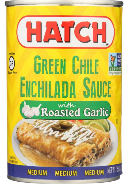 Hatch Green Chile Enchilada Sauce with Roasted Garlic Medium - 14 oz | Pantryway