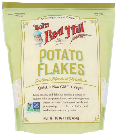 Bob's Red Mill Potato Flakes Instant Mashed Potatoes - 16 oz | red mill potato flakes |  potato flakes bob's red mill | ob's red mill dehydrated potato flakes| Pantryway