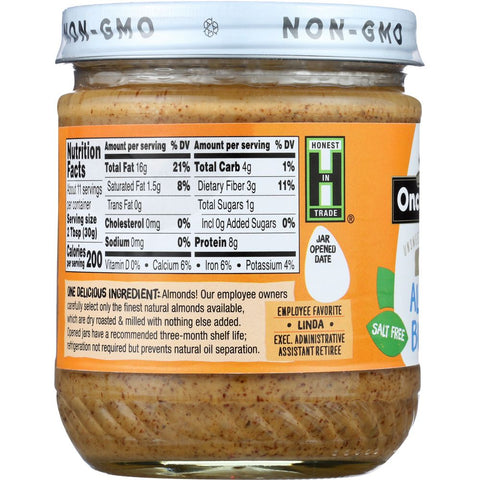 Once Again Almond Butter Natural Creamy Unsweetened & Roasted - 12 oz