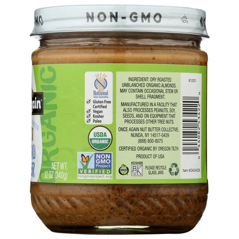 Once Again Almond Butter Organic Crunchy Unsweetened & Roasted - 12 oz