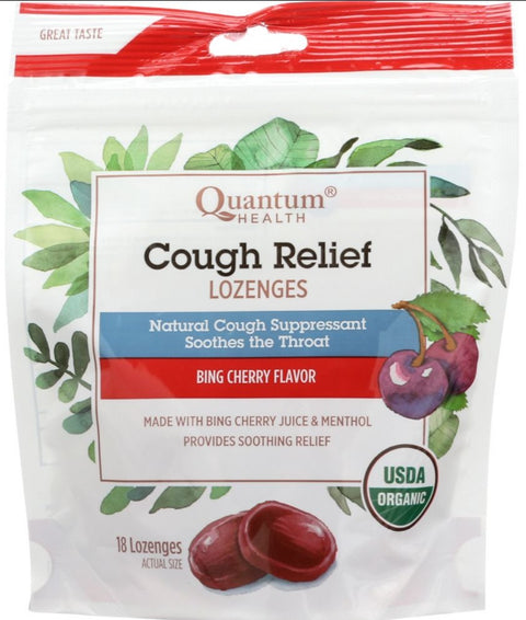 Quantum Cough Relief Lozenges Cherry - 18 ct | Pantryway
