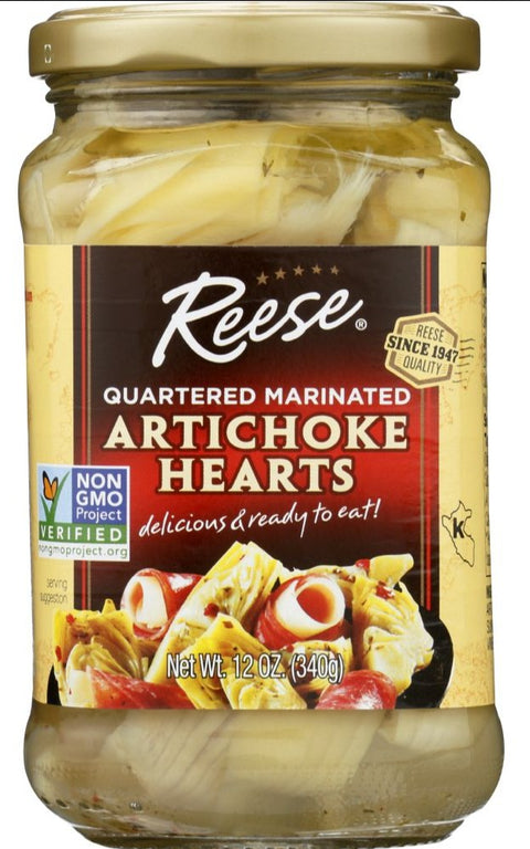 Reese Quartered Marinated Artichoke Hearts - 12 oz | Pantryway