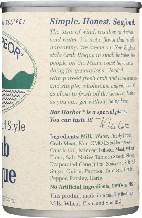 Bar Harbor New England Style Crab Bisque - 10.5 oz.