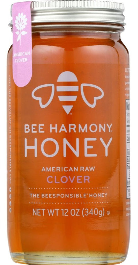 Bee Harmony Honey American Raw Clover - 12 oz | Pantryway