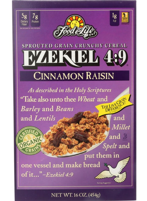 Food For Life Ezekiel 4:9 Sprouted Grain Cereal Cinnamon Raisin - 16 oz | Pantryway