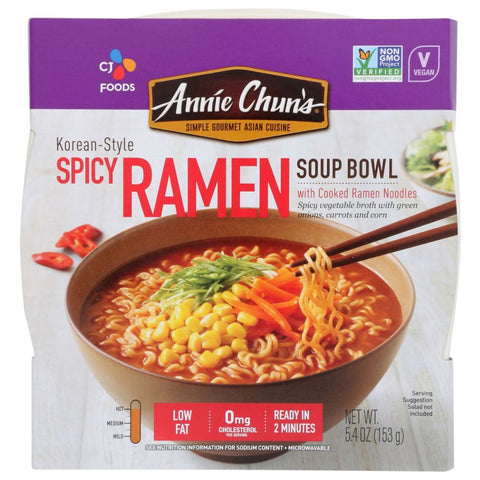 Annie Chuns Korean Style Spicy Ramen - 5.4 oz| annie chuns ramen | chun ramen | annie chun's ramen bowl | annie chun's vegan ramen | annie chun's ramen soup bowl | annie's ramen | annie chun's spicy ramen | Pantryway