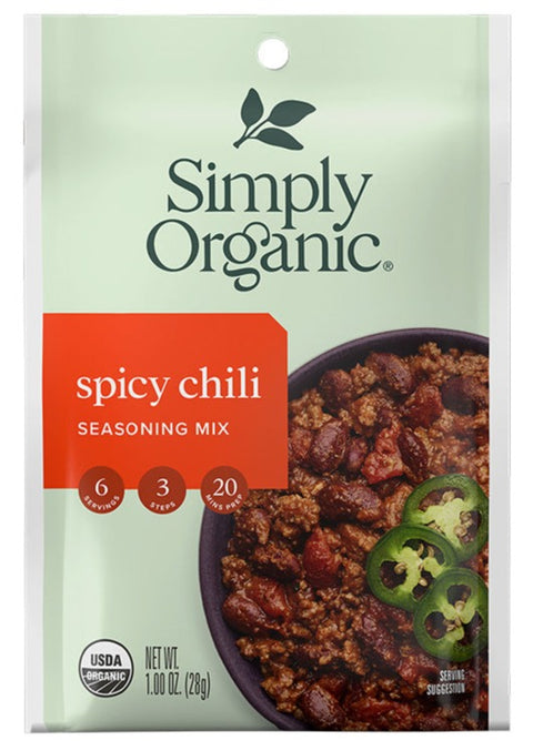 Simply Organic Seasoning Mix Spicy Chili - 1 oz | Pantryway