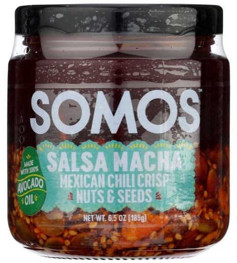 SOMOS Salsa Macha - 6.5 oz | Somos Salsa Macha Mexican Chili Crisp Nuts & Seeds | Pantryway | Somos | Somos Salsa