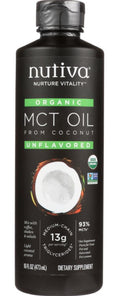 Nutivia Organic MCT Oil Unflavored - 16 oz | Pantryway