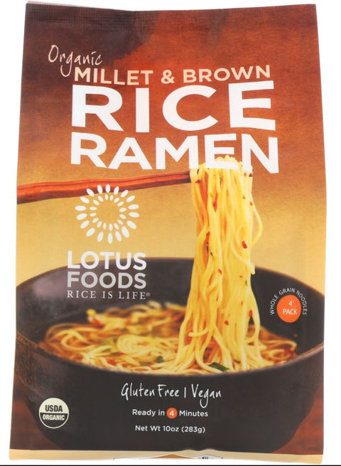 Lotus Foods Organic Millet And Brown Rice Ramen Noodles - 4 pk | Pantryway