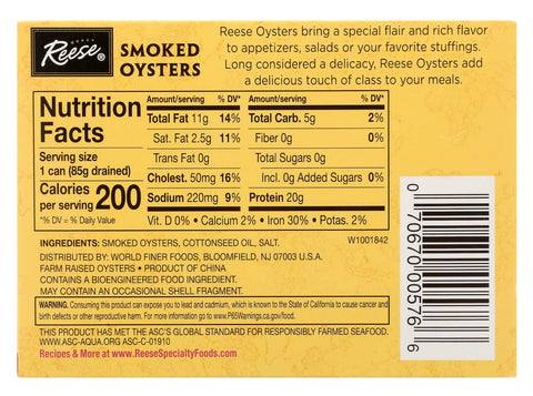 Reese Smoked Oysters Large - 3.7 oz.