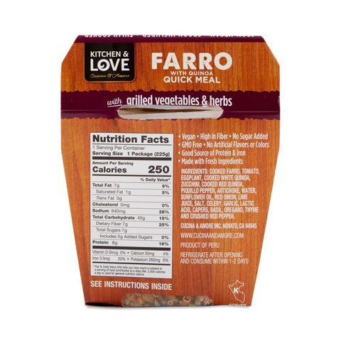Kitchen & Love Farro With Quinoa Grilled Vegetable & Herb Meal - 7.9 oz