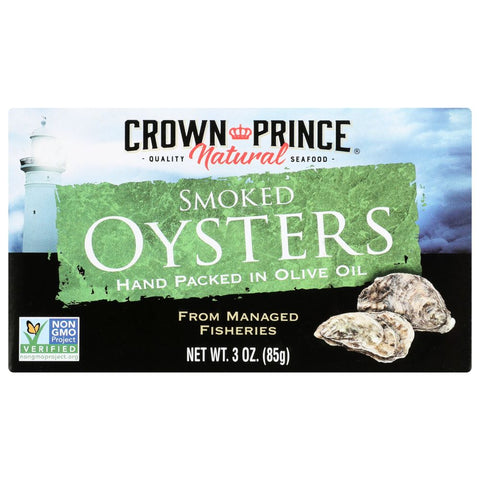 Crown Prince Smoked Oysters in Pure Olive Oil - 3 oz | Pantryway