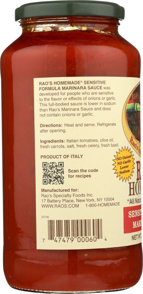 Rao's Homemade All Natural Sensitive Formula Marinara Sauce - 24 oz.