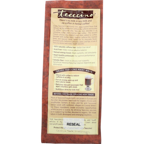 Teeccino Coffee Alternative Chicory Herbal Medium Roast Caffeine Free Vanilla Nut - 11 oz