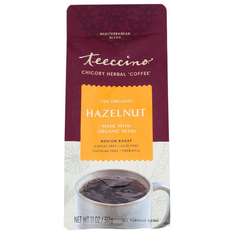 Teeccino Chicory Herbal Coffee Medium Roast Caffeine Free Hazelnut - 11 oz | Pantryway