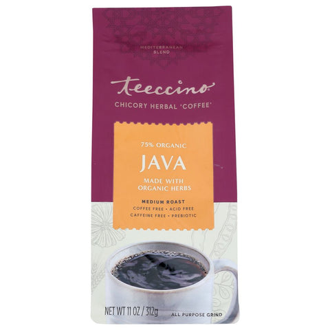 Teeccino Herbal Coffee Medium Roast Java Caffeine-Free - 11 oz | Coffee Substitute | Pantryway
