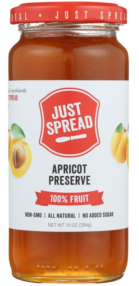Just Spread Apricot Preserve 100% Fruit - 10 oz | Pantryway