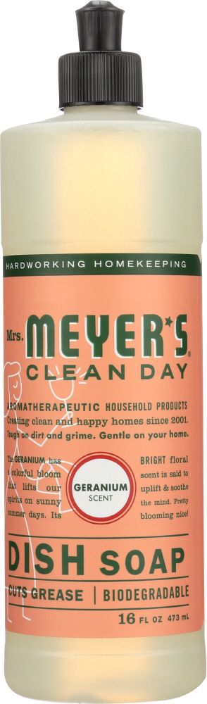 Mrs Meyer's Clean Day Liquid Dish Soap Geranium - 16 oz.