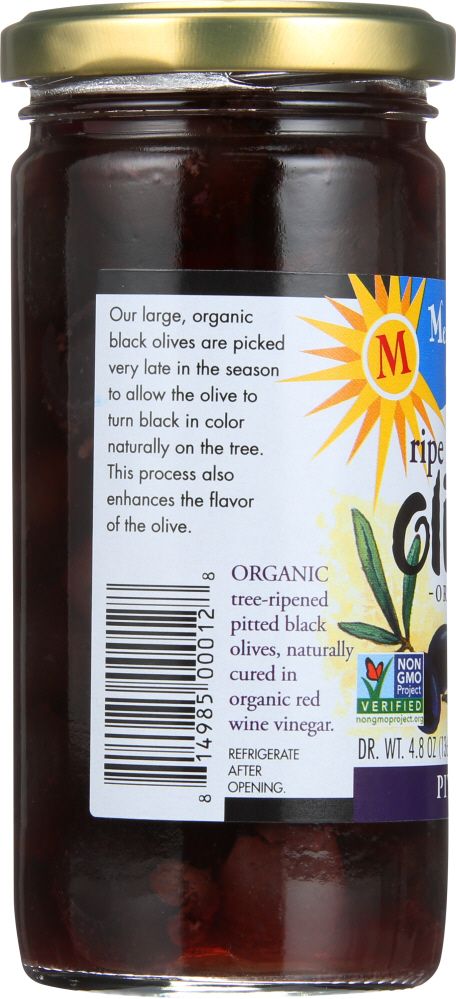 Mediterranean Organics Ripe Black Olives Pitted - 9 oz