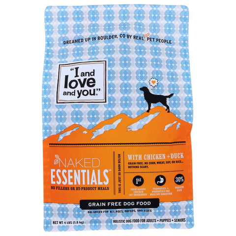 I Love You Naked Essentials kibble Chicken & Duck Dog Food - 4 lb | Pantryway