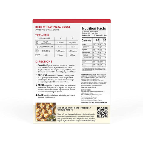 King Arthur Keto Wheat Pizza Crust Mix - 10.25 oz