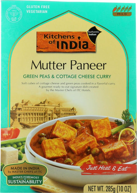 Kitchens of India Mutter Paneer Green Peas And Cottage Cheese Curry - 10 oz