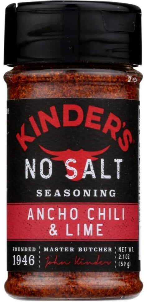 Kinder's No Salt Ancho Chili & and Lime Seasoning - 2.1 oz