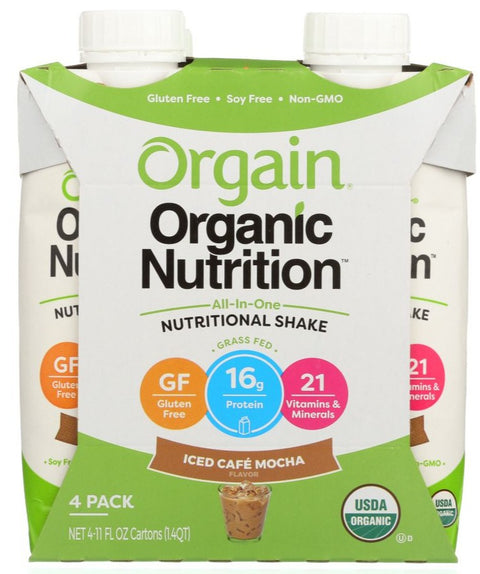 Orgain Organic Nutritional All In One Nutritional Shake Iced Cafe Mocha - 4pk | Pantryway
