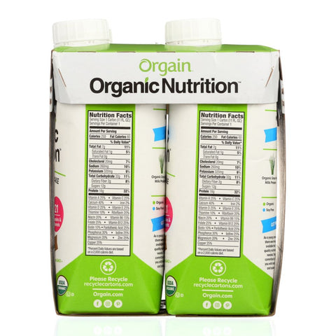 Orgain Organic Nutritional All In One Nutritional Shake Iced Cafe Mocha - 4pk