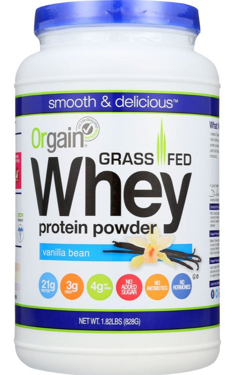 Orgain Grass Fed Whey Protein Powder Vanilla Bean - 1.82 lb | Pantryway
