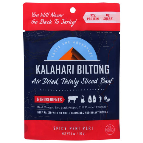 Kalahari Biltong Thinly Sliced Beef Peri Peri Flavor - 2 oz | Pantryway