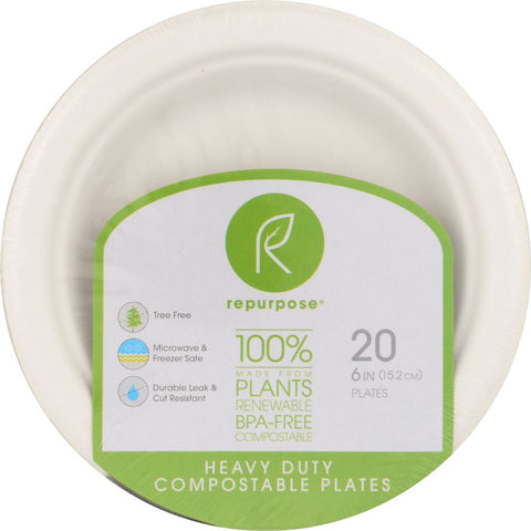 Repurpose Plant Based Heavy Duty Plates - 6in 20 pc