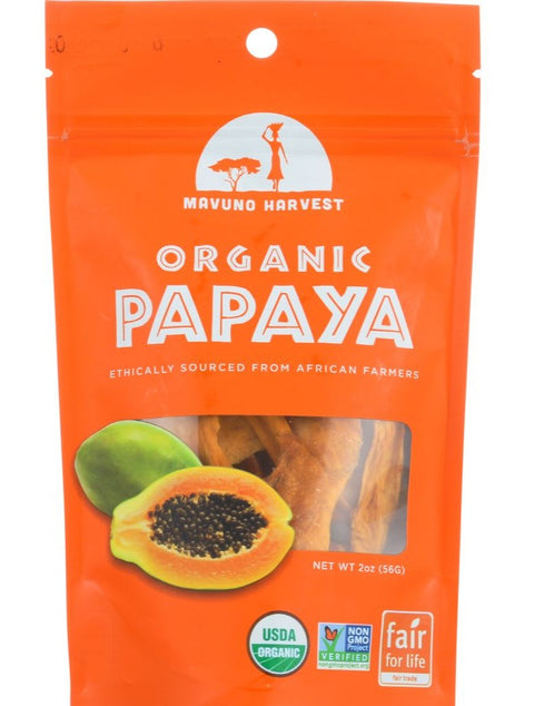 Mavuno Harvest Dried Organic Papaya - 2 oz | Pantryway