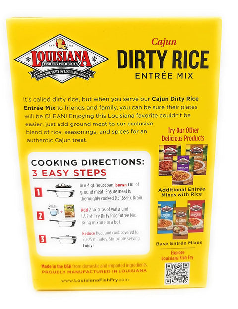 Louisiana Fish Fry Cajun Dirty Rice Entrée Mix - 8 oz
