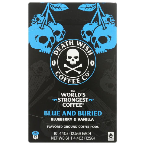 Deathwish Coffee Blue And Buried Blueberry And Vanilla - 10 ct | deathwish blue and buried |  deathwish blue and buried coffee | Pantryway