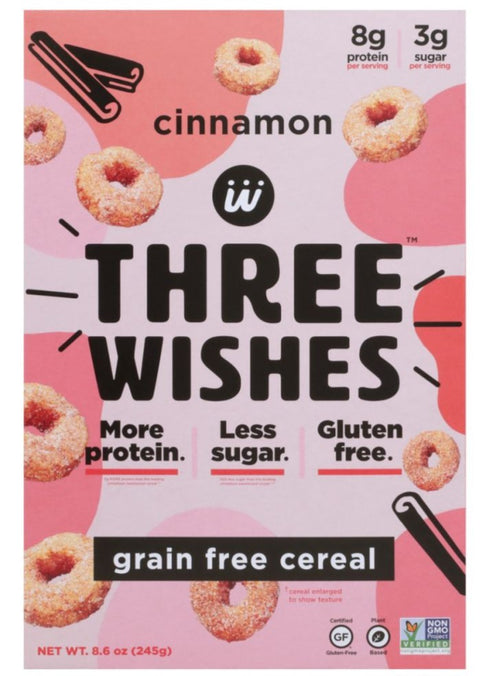 Three Wishes Grain Free Cereal Cinnamon - 8.6 oz | Pantryway