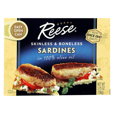 Reese Sardines Skinless & Boneless in Olive Oil | Reese Sardines Olive Oil | Reese Boneless Sardines