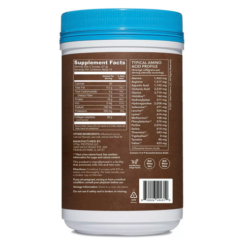 Vital Proteins Collagen Peptides Powder Chocolate - 13.5 oz