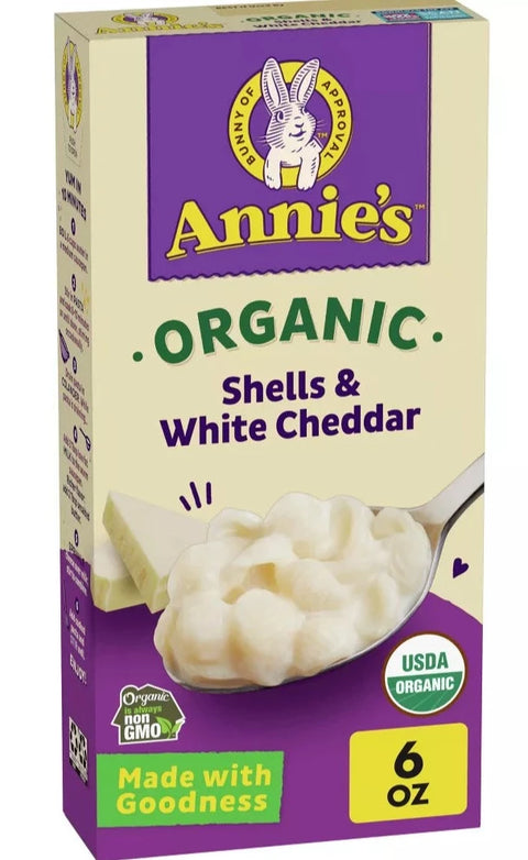 Annie's Homegrown Organic Shells and White Cheddar Macaroni and Cheese - 6 Oz | Pantryway