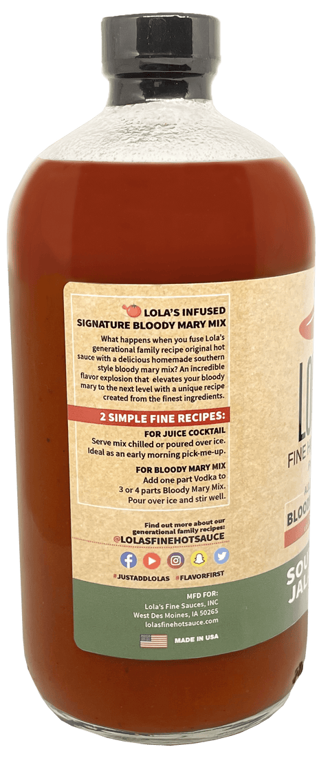 Lola's Fine Hot Sauce Bloody Mary Mix Southern Jalapeno - 32 fl oz