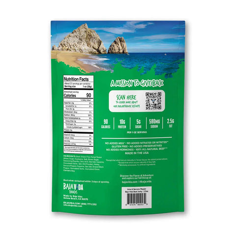 Baja Vida Jerky Lime And Serrano Beef - 2.5 oz.