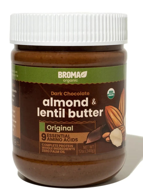 Broma Dark Chocolate Almond And Lentil Butter Original - 12 oz | Pantryway