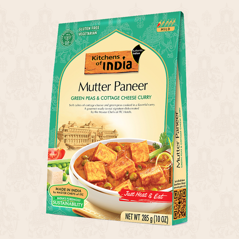 Kitchens of India Mutter Paneer Green Peas And Cottage Cheese Curry - 10 oz