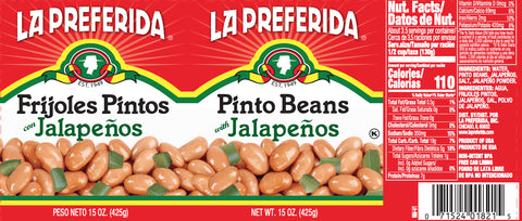 La Preferida Pinto Beans With Jalapenos - 15 oz