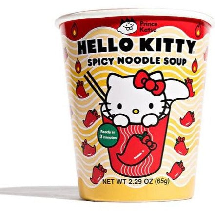 A-Sha Hello Kitty Spicy Noodle Soup - 2.29 oz | hello kitty ramen | hello kitty ramen bowl | hello kitty cup noodles |  hello kitty noodle bowl|hello kitty cup of noodles| hello kitty ramen noodles | hello kitty cup noodles bowl | Pantryway