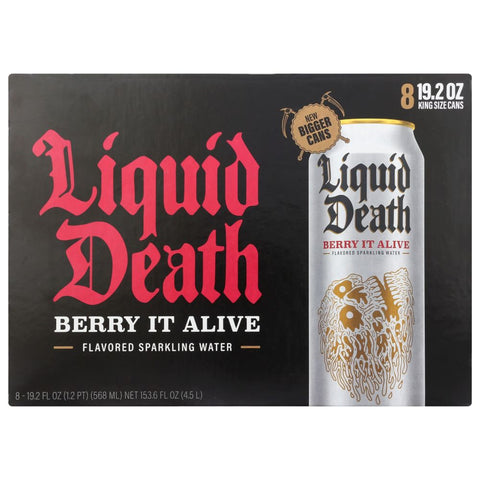 Liquid Death Berry It Alive Sparkling Water 8Pack - 19.2 fl oz | Pantryway