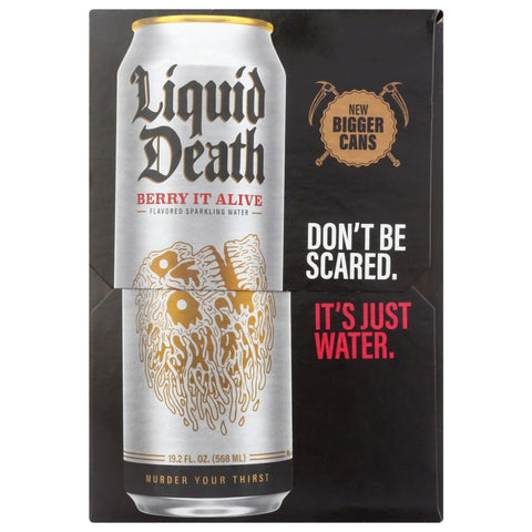 Liquid Death Berry It Alive Sparkling Water 8Pack - 19.2 fl oz