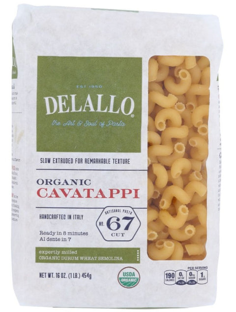 Delallo Organic Cavatappi Pasta - 1 lb | Pantryway