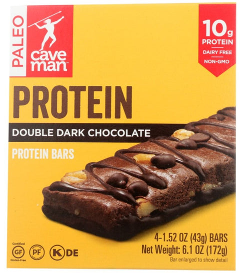 Caveman Foods Double Dark Chocolate Protein Bars - 4 ct | Pantryway